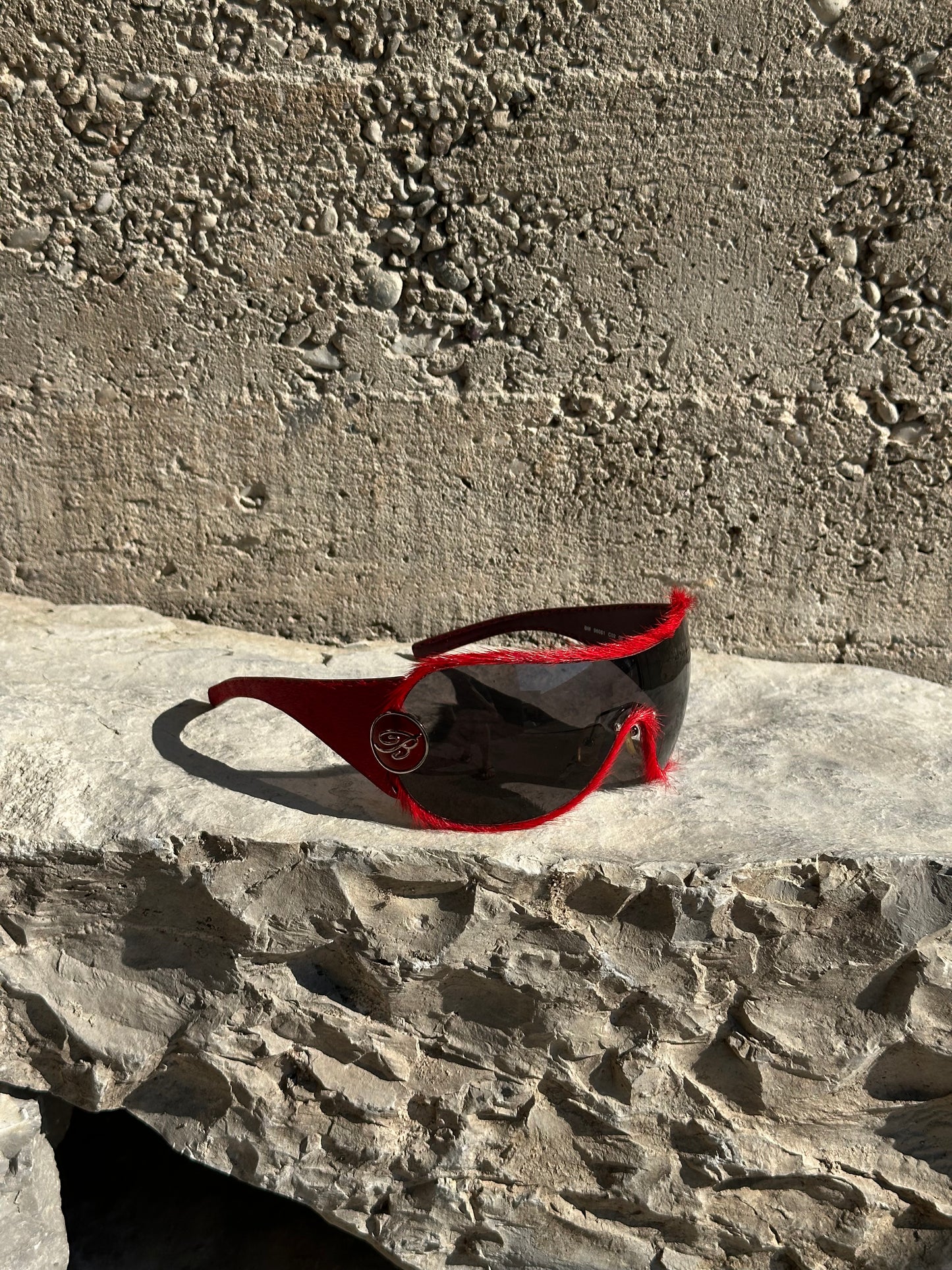 BLUMARINE RED PONYHAIR SUNGLASSES
