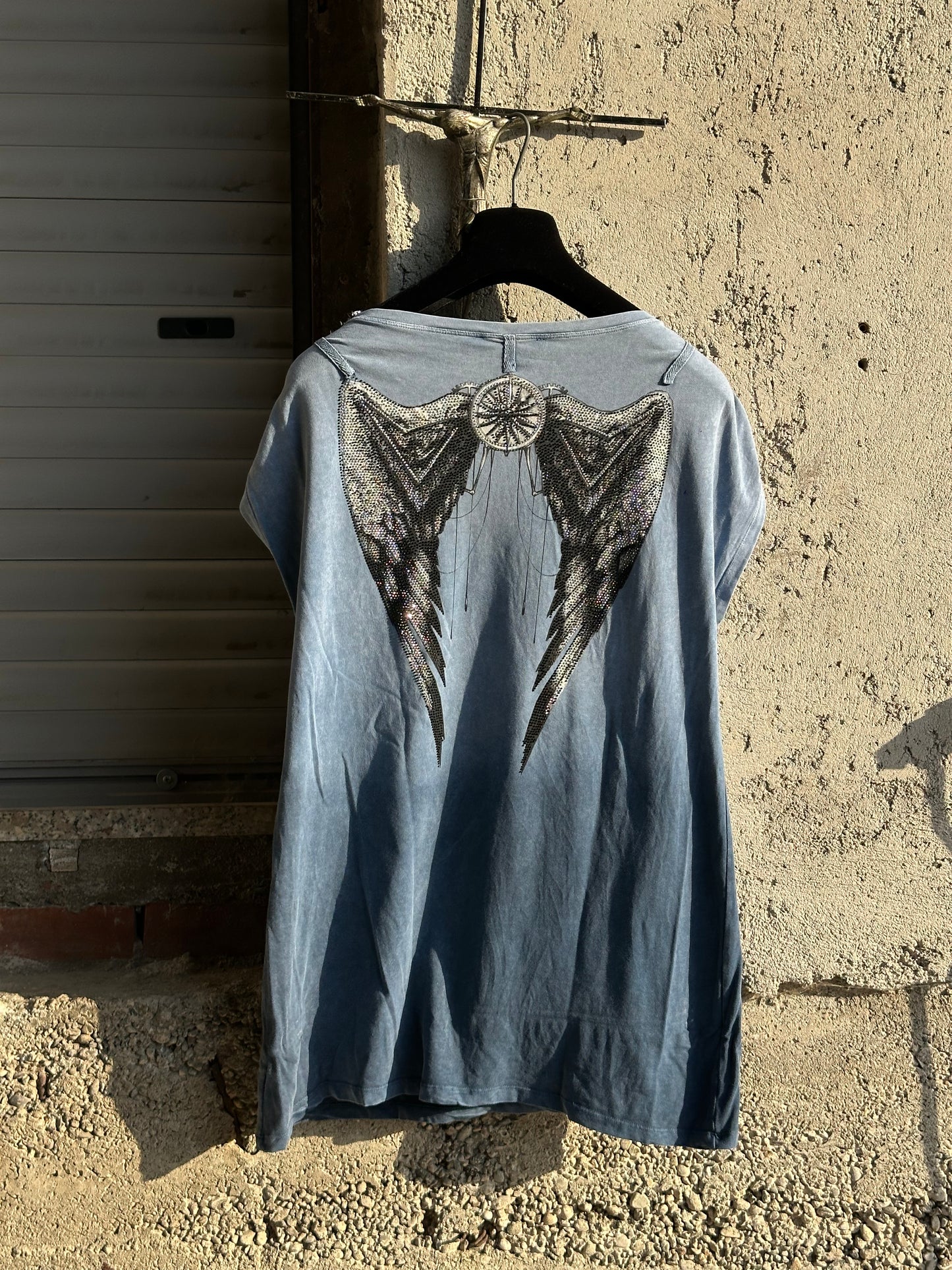 PHILIPP PLEIN ZIPPED STUDDED WINGS TANK TOP
