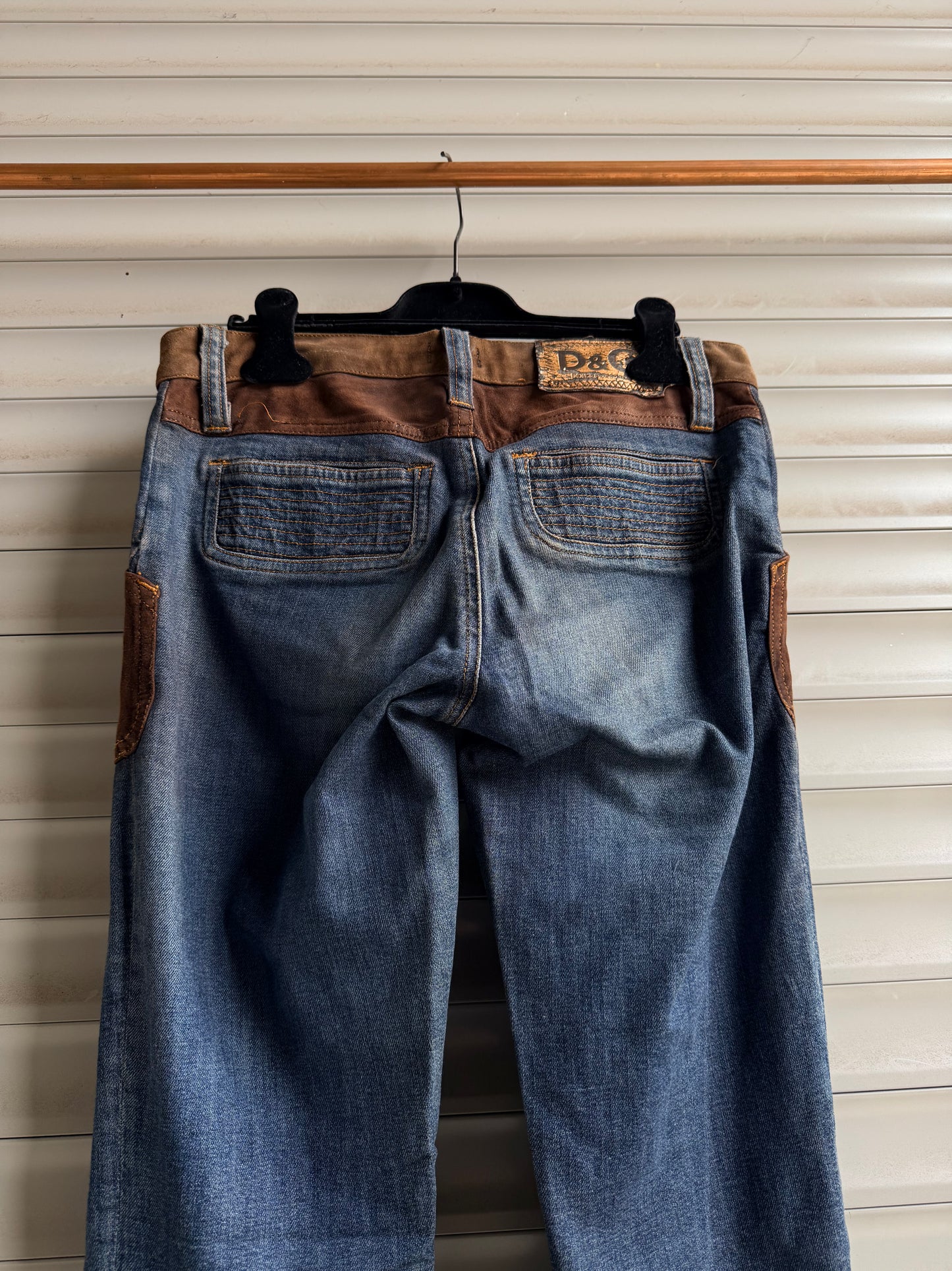 DOLCE & GABBANA BROWN SUEDE JEANS