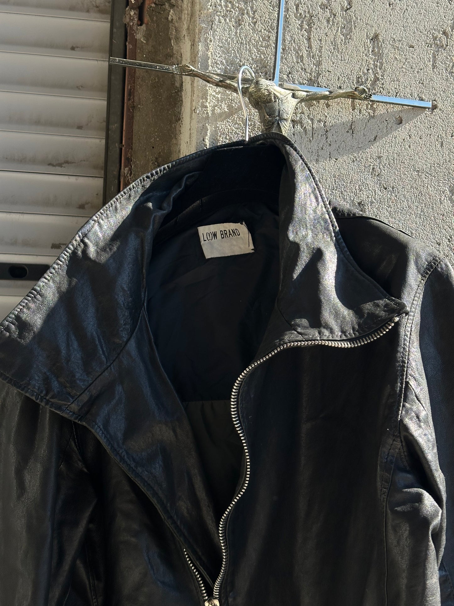 ASYMMETRIC ZIP LEATHER JACKET