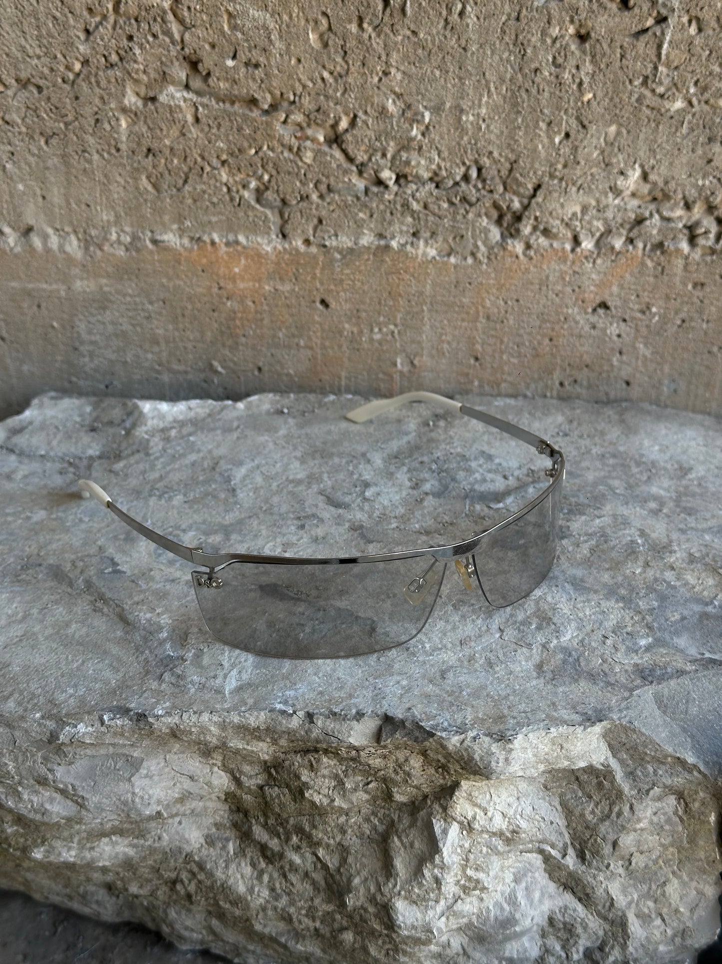 DOLCE & GABBANA SILVER GOGGLE SUNGLASSES