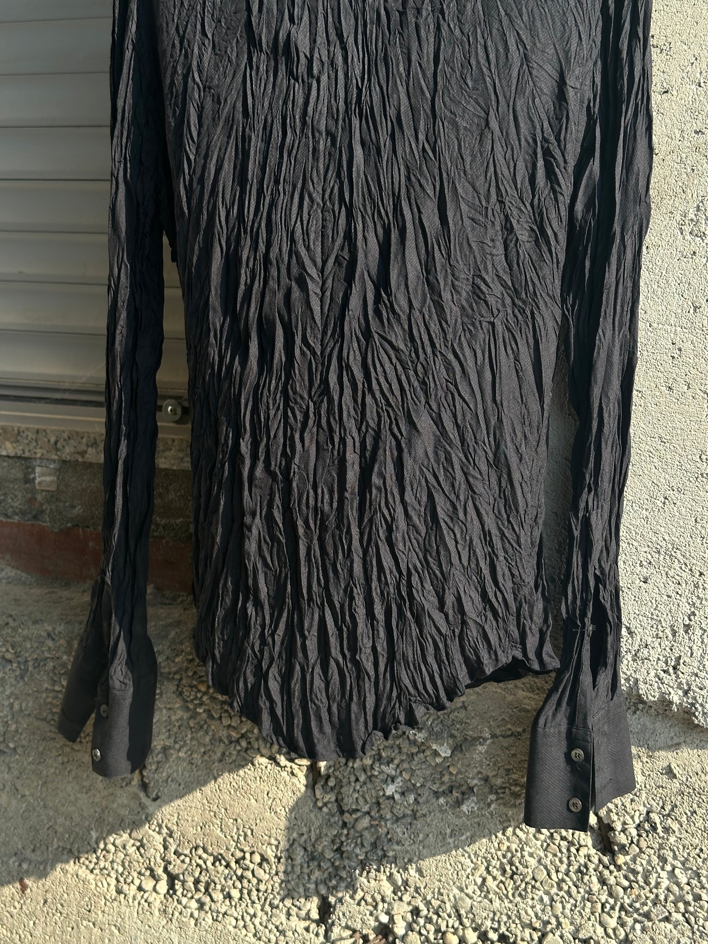 ROBERTO CAVALLI PLISSE BLACK SHIRT