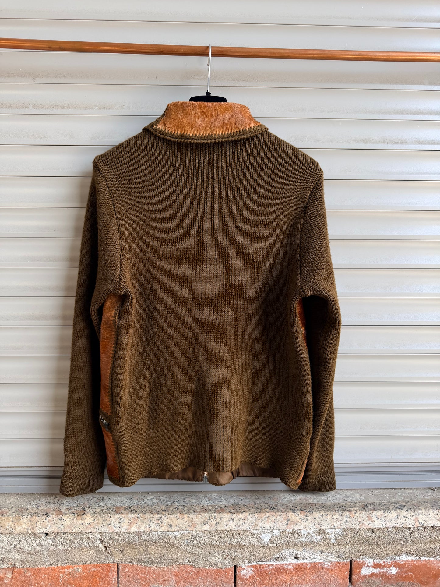 PONYHAIR & WOOL CARDIGAN