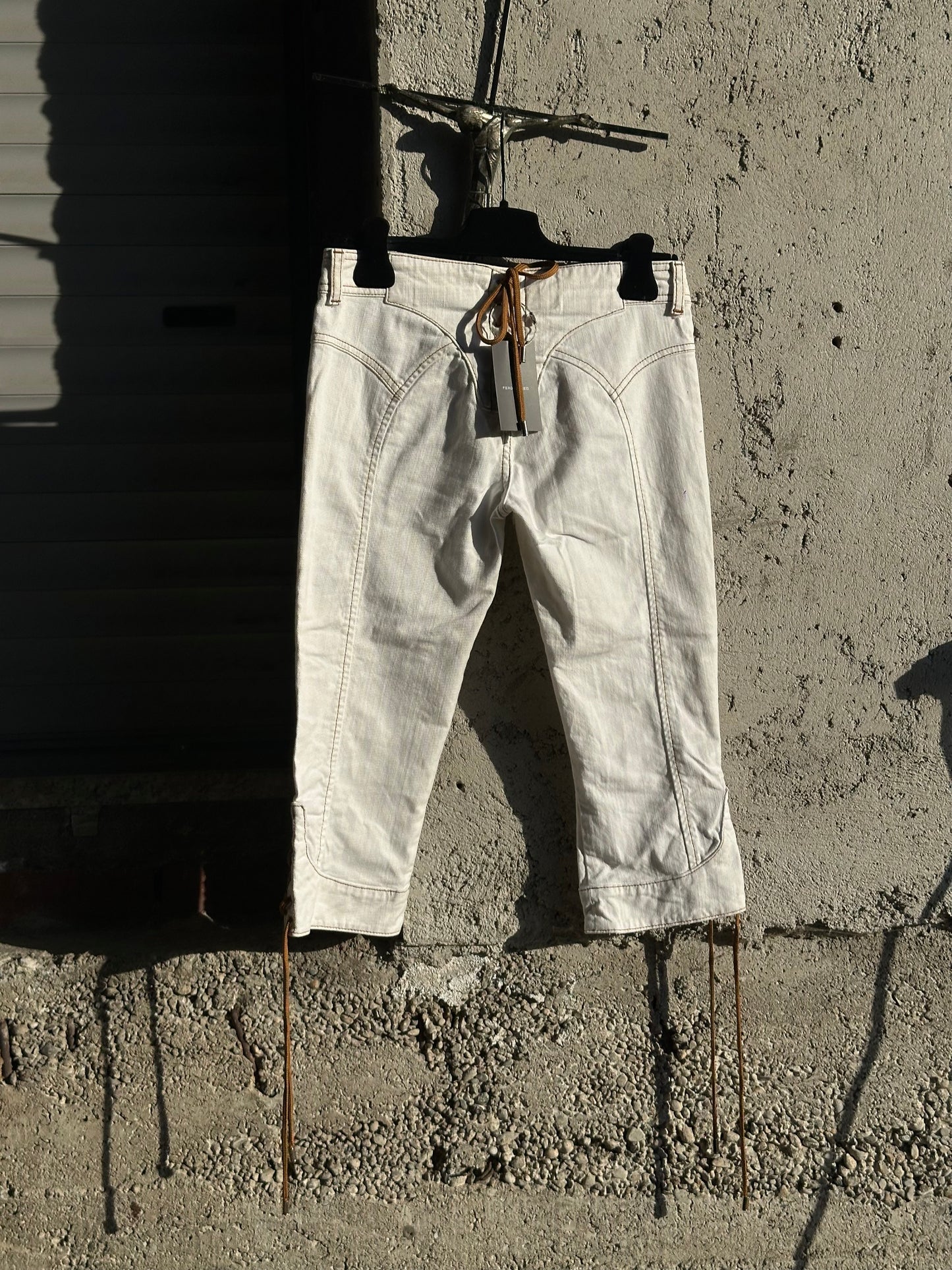 DOLCE & GABBANA WHITE DENIM CAPRI