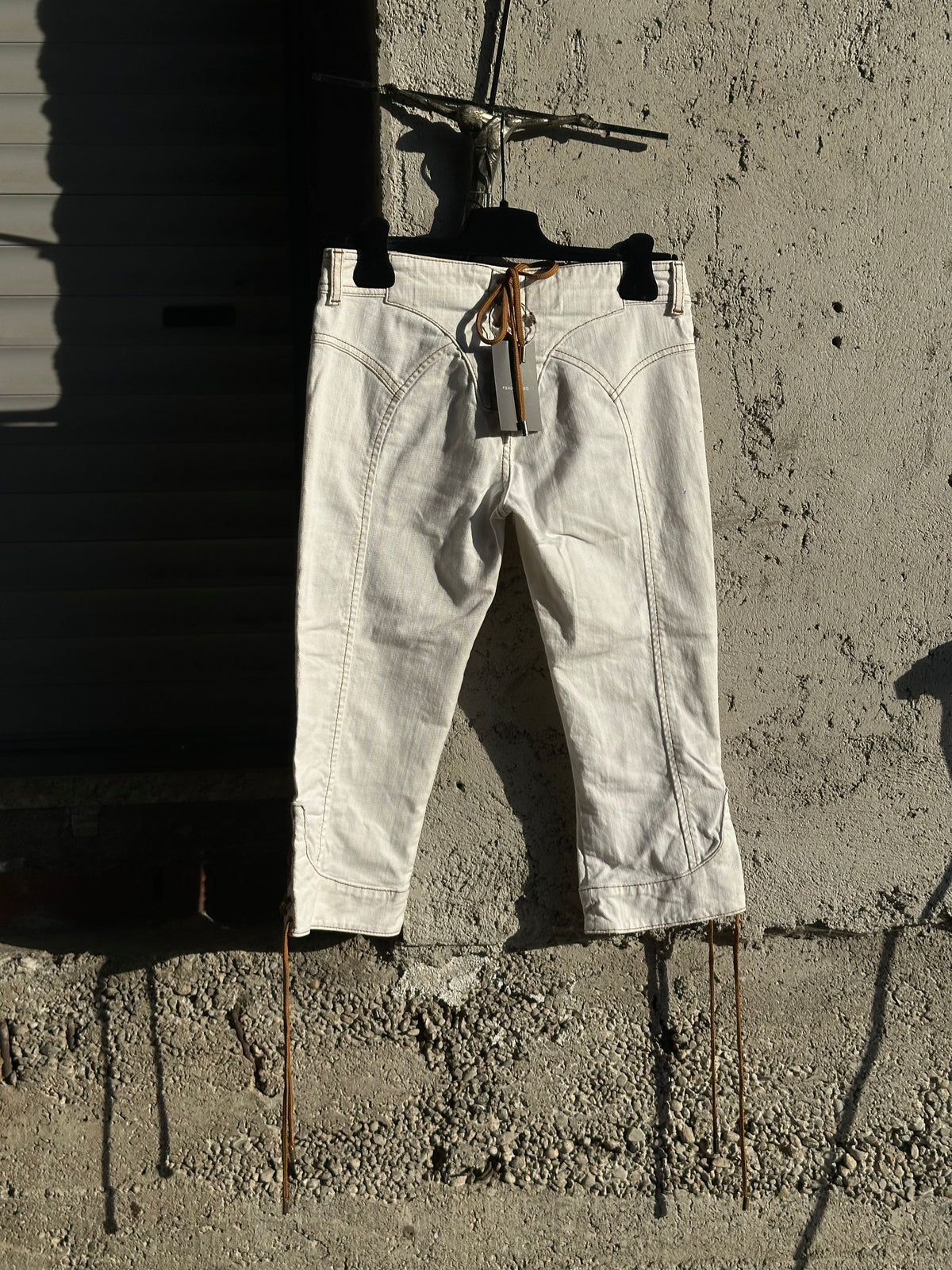 DOLCE & GABBANA WHITE DENIM CAPRI