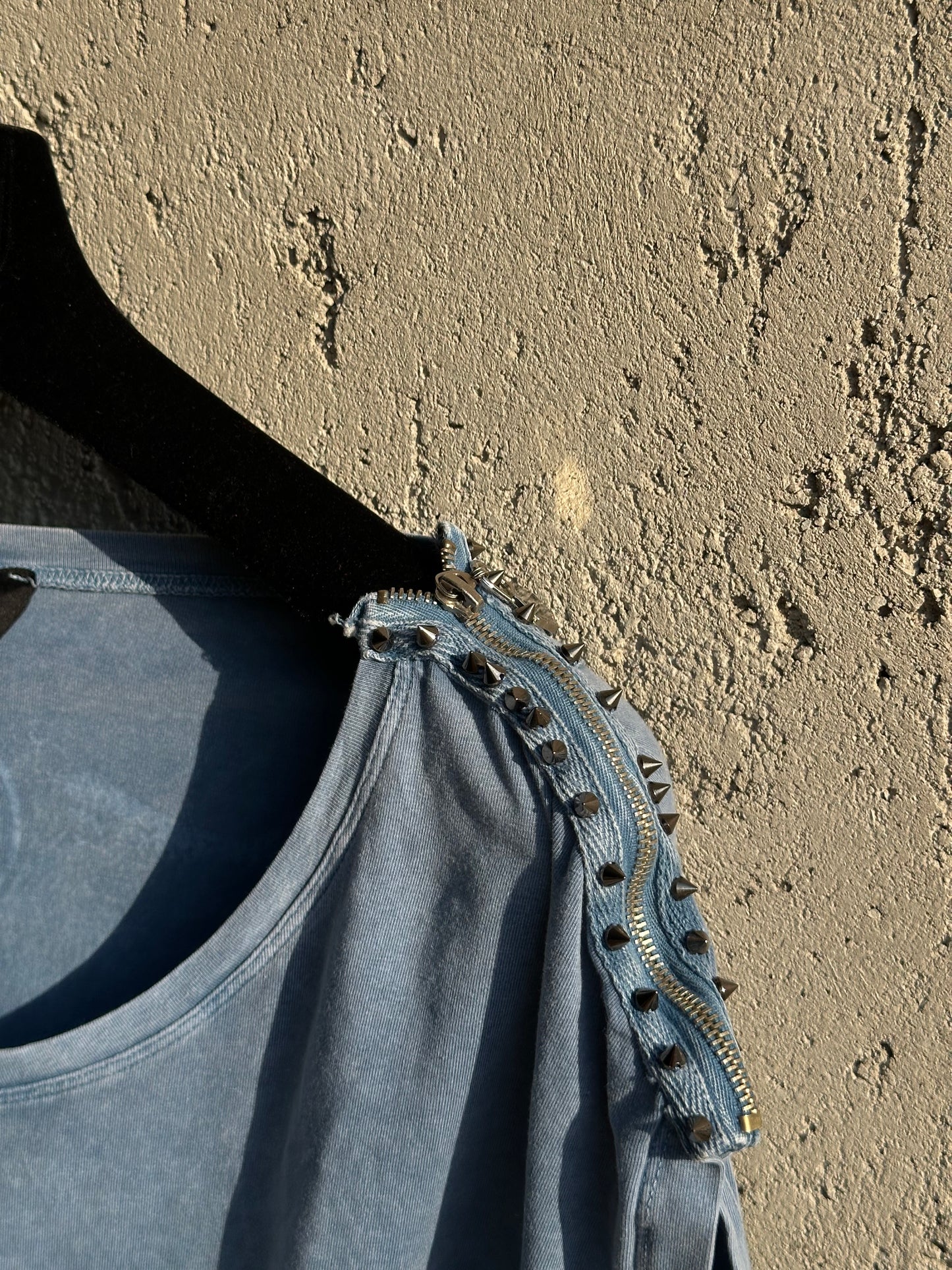 PHILIPP PLEIN ZIPPED STUDDED WINGS TANK TOP
