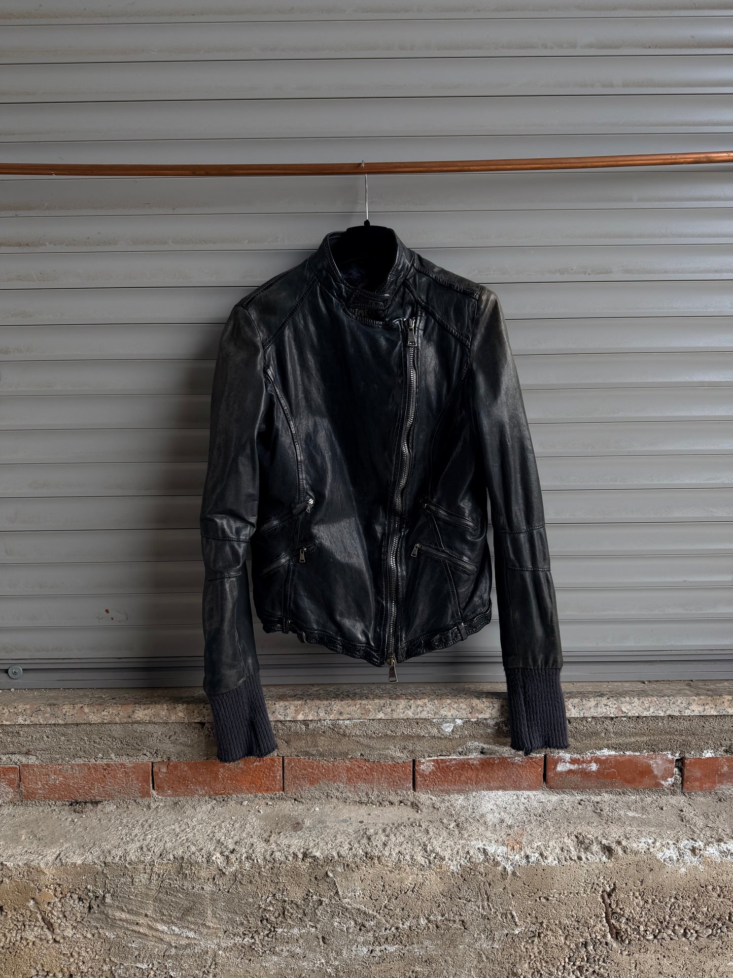GIORGIO BRATO WASHED LEATHER JACKET