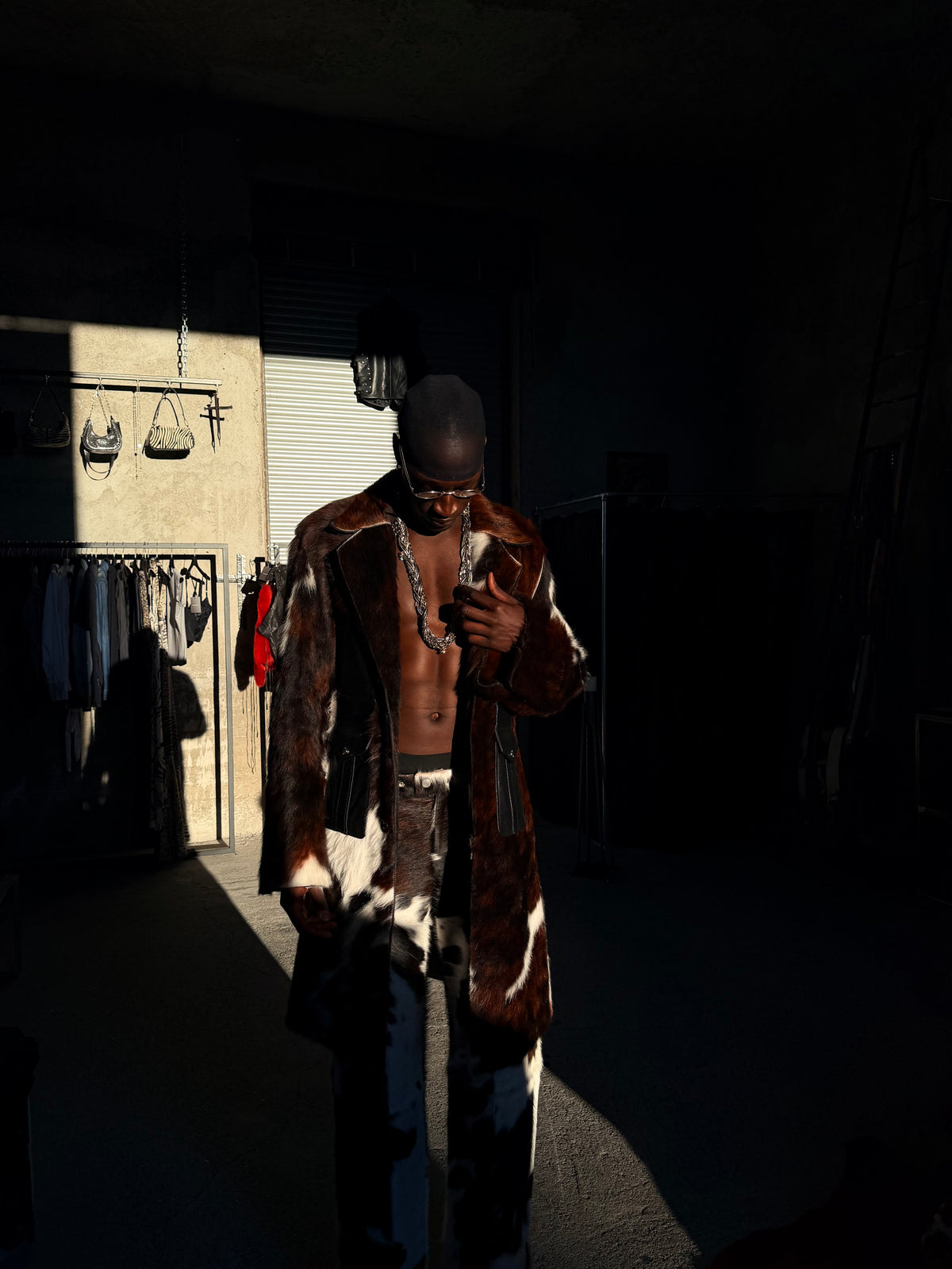 AMBUSH COWHIDE RUNWAY COAT
